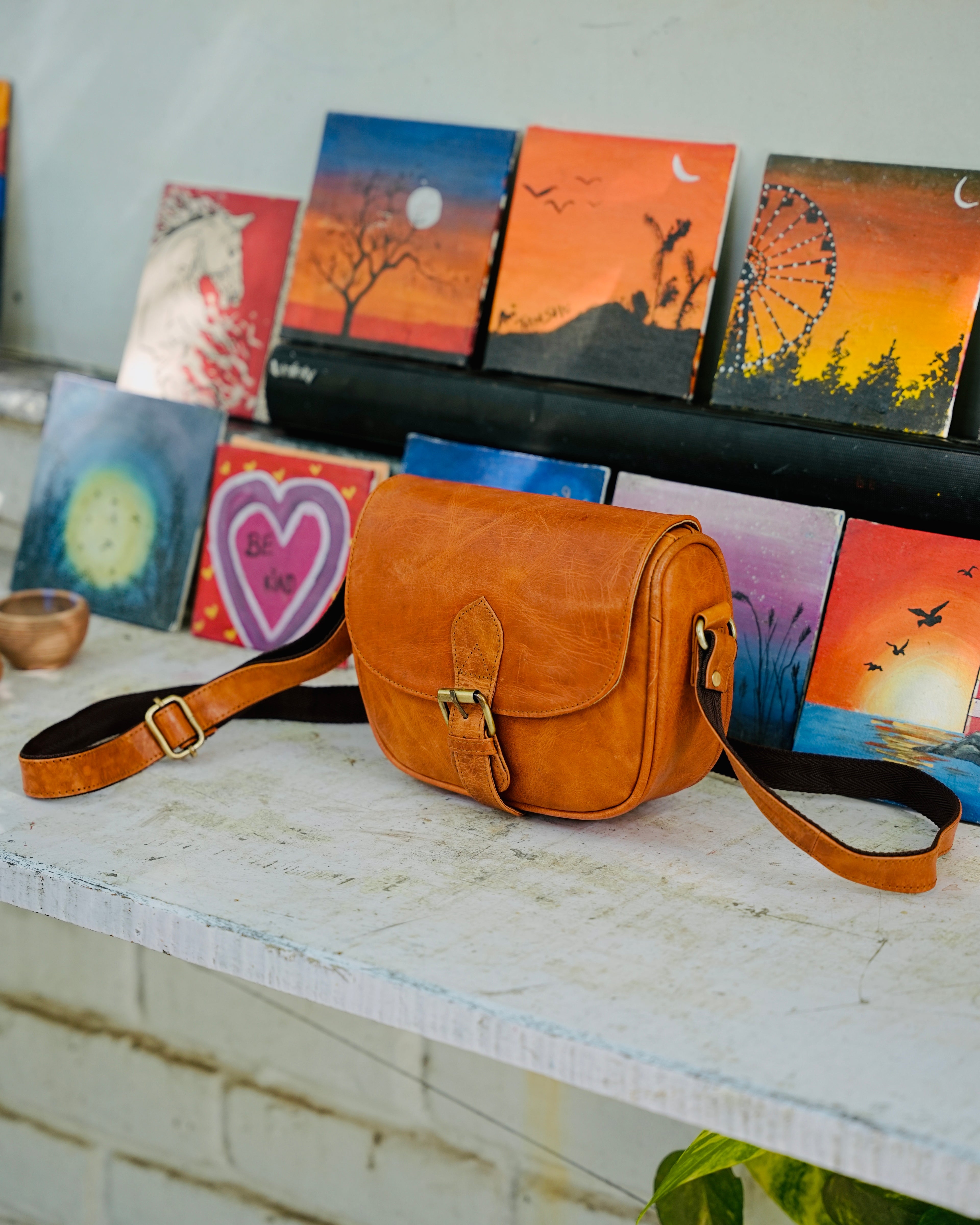 Orange Buffalo Leather Handbag 100% genuine leather crossbody bag
