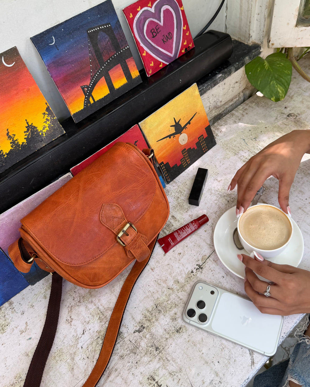 Orange Buffalo Leather Handbag 100% genuine leather crossbody bag
